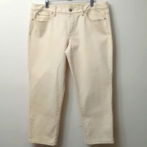 🎉HP🎉LOFT The Slim Cropped Jean, Cream, Size 12